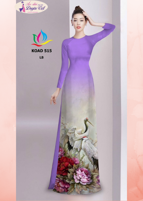 Vải áo dài in hoa mã KOAD-515